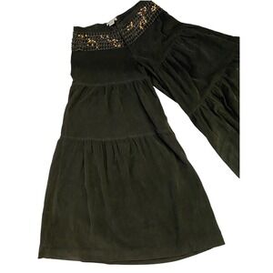 Sans Souci Women's Green Exaggerated‎ Wide Leg Harem Pants Sequin Waistband - S